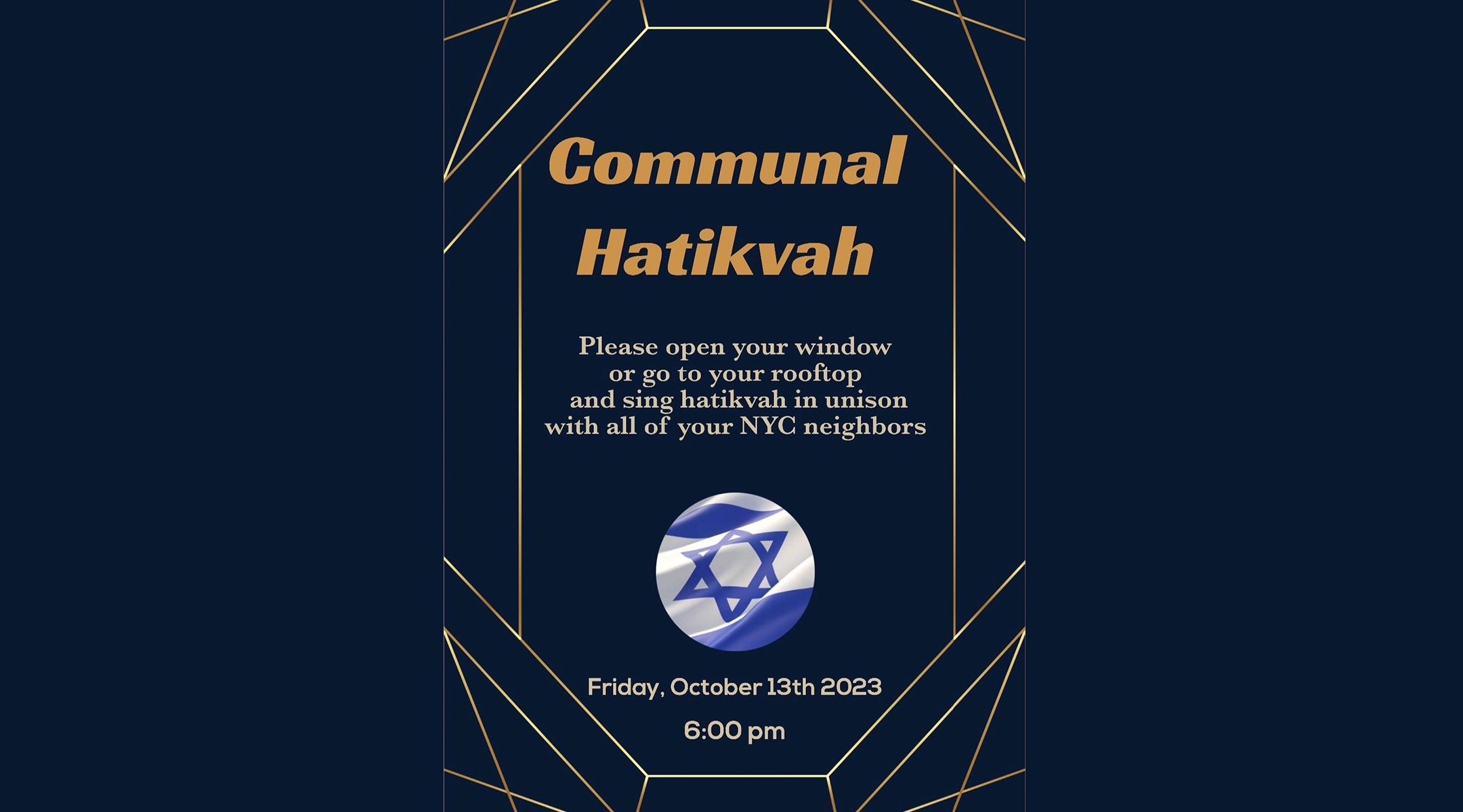 Un Upper West Sider tente de lancer une tradition communautaire de « Hatikvah »