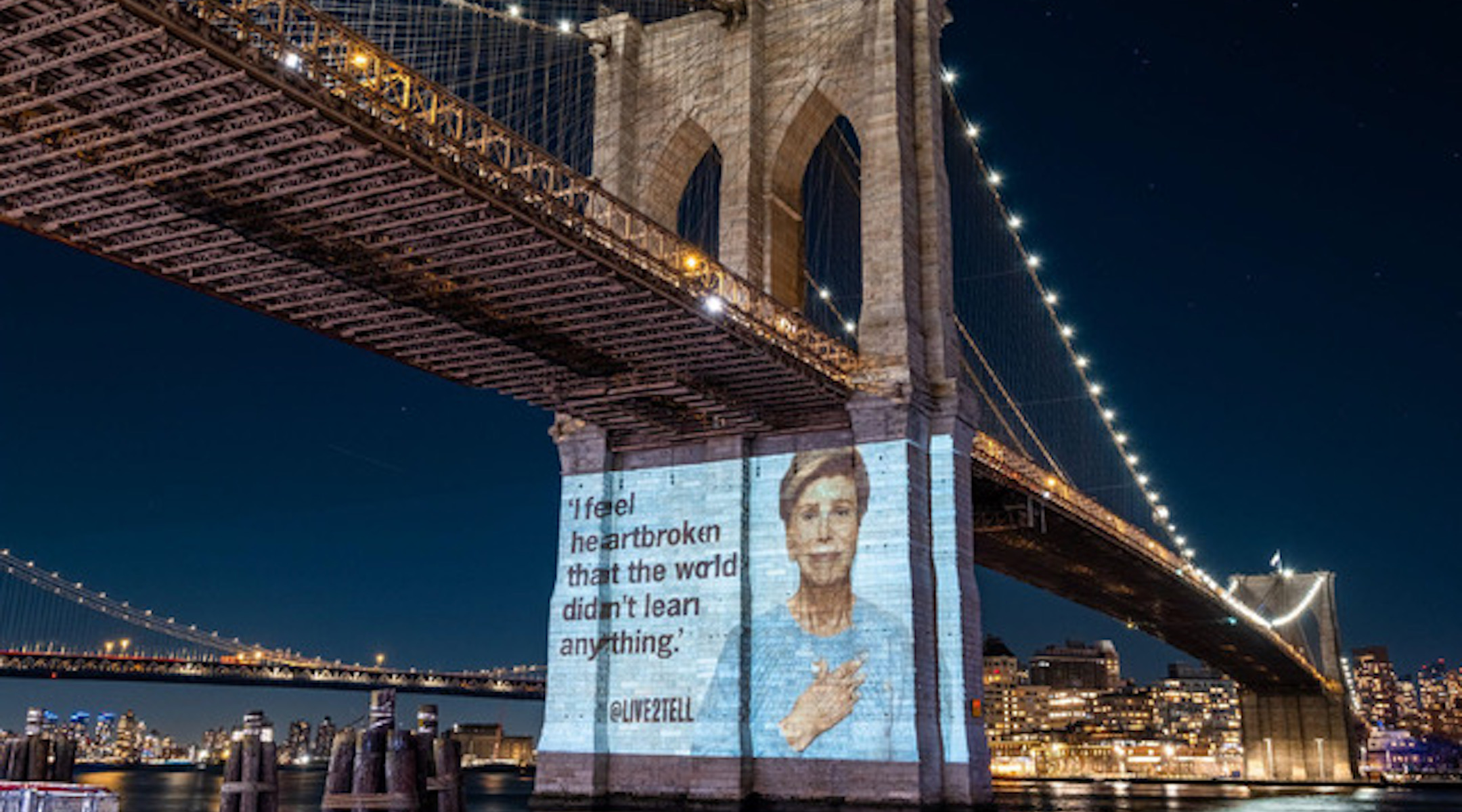 Pourquoi des images de survivants de la Shoah ont été projetées sur des monuments de New York samedi soir
