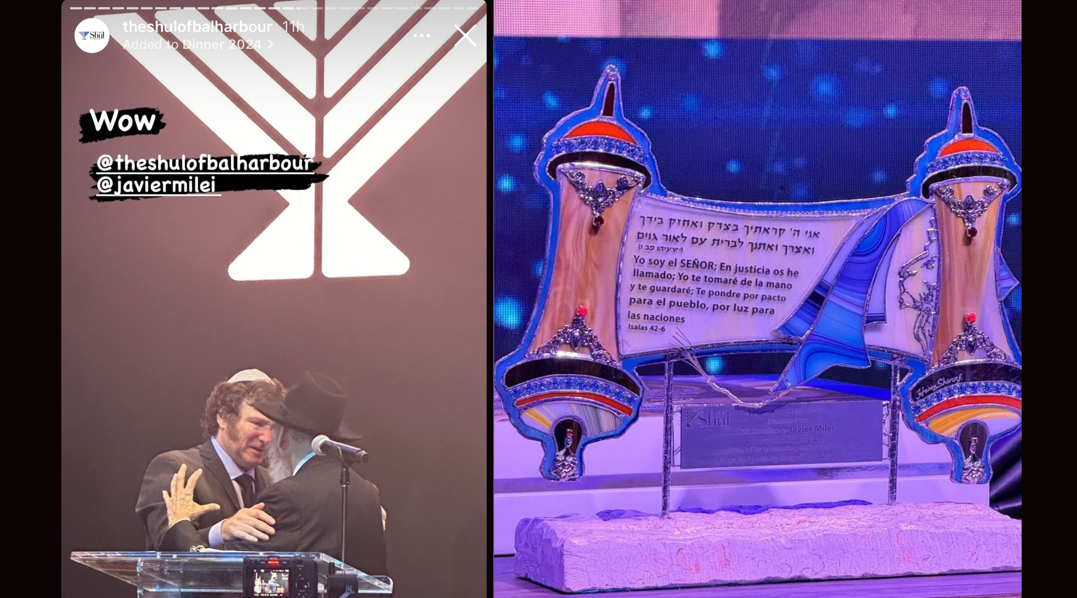 S'exprimant à la synagogue de Miami, l'Argentin Javier Milei révèle qu'il a un héritage juif