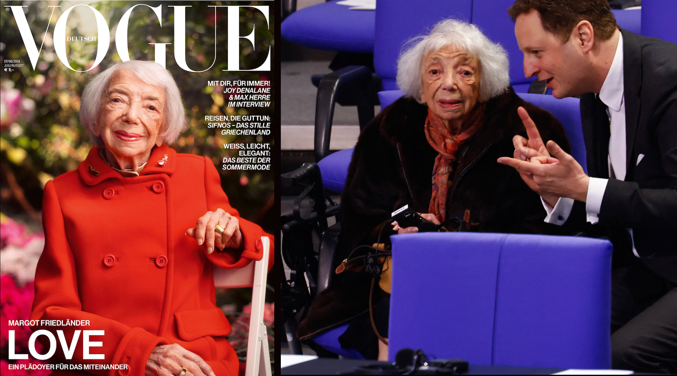 Margot Friedländer, survivante de l'Holocauste, 102 ans, est le dernier modèle de couverture de Vogue Allemagne